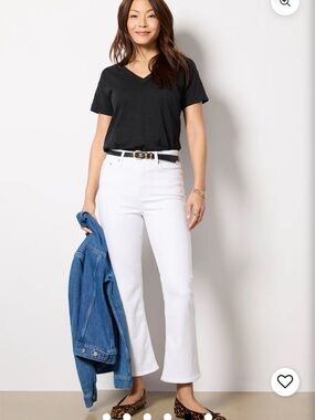 NWT Evereve Pistola Lennon Crop White Flare Jeans